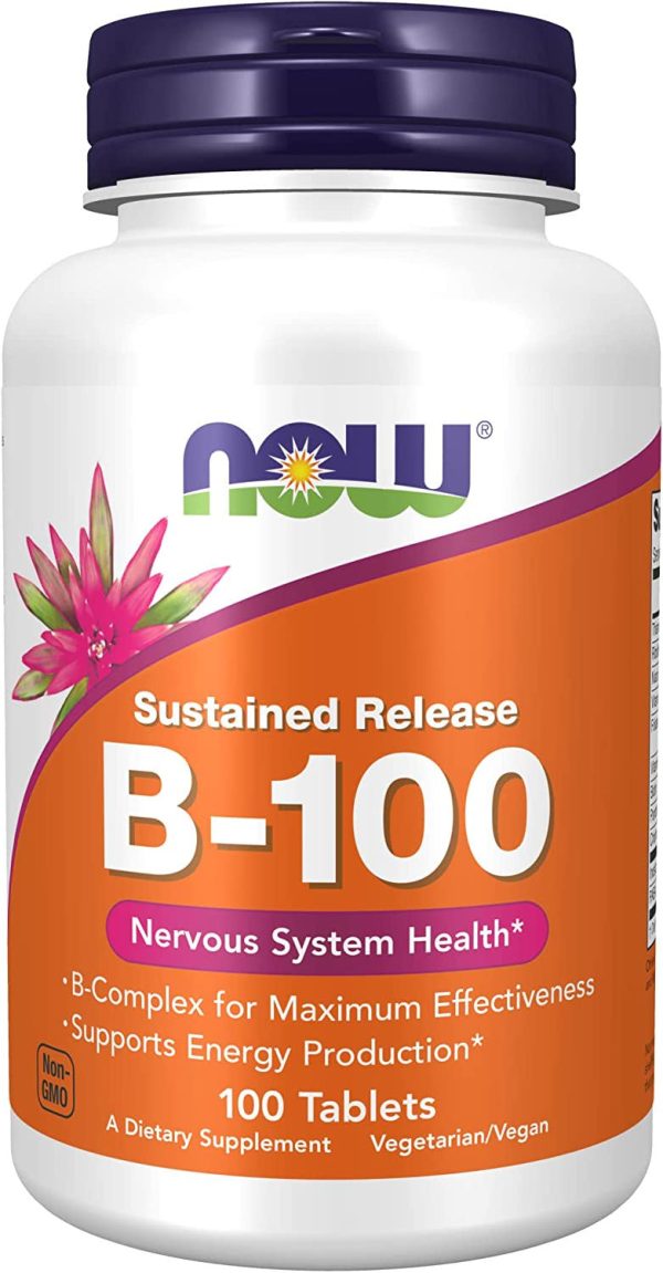 Now Foods B-100 - 100 Tabletas de Liberación Sostenida para una Óptima Absorción de Vitaminas B For Discount