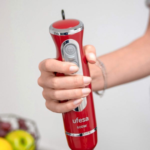 Ufesa BP3443 Batidora de Mano Advanced Red 600W Turbo 2 Cuchillas Acero Inoxidable Ergonómico Sin BPA Accesorios Reacondicionado Hot on Sale