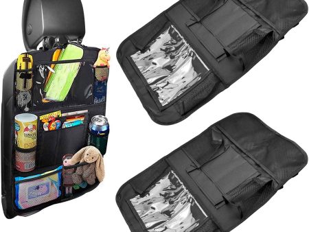 Organizadores para Coche Aprilye - 2 Piezas, Protector de Asiento para Almacenar ipad, Bocadillos y Juguetes - 65 cm x 41 cm, Negro Embalaje Deteriorado For Discount