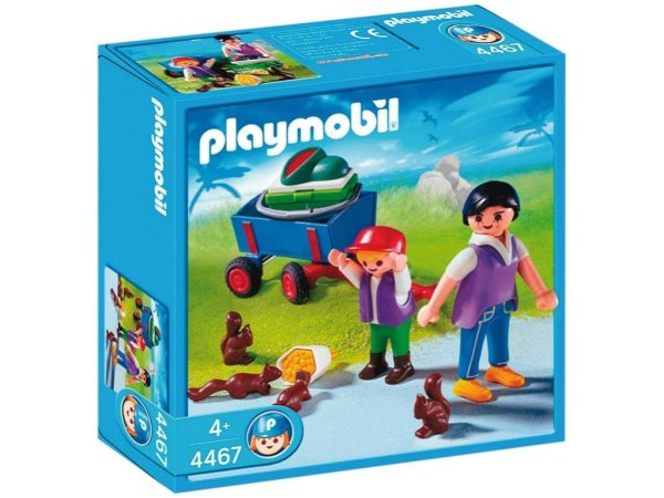 Playmobil Visitantes - Familia con ardillas y carro Embalaje Deteriorado Supply