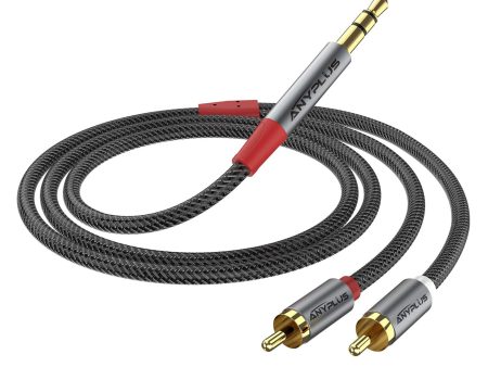 ANYPLUS Cable Jack a 2 RCA con HiFi Sonido, Cable de Audio 2 RCA a Jack 3.5mm, Minijack a RCA Macho Audio Estéreo Cable para Móvil Tablet PC iPod Amplificador Altavoz TV DVD Embalaje Deteriorado Hot on Sale