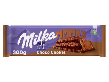 Tableta de chocolate Milka MMMAX Choco Cookie con galleta de cacao y doble capa de crema de cacao 300g Embalaje Deteriorado Supply