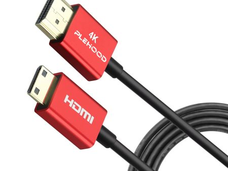 Cable HDMI Plehood 4K Mini HDMI a HDMI 1.6ft 0.5m, alta velocidad 18Gbps HDMI 2.0, ultrafino Φ3,6mm, suppot 4K@60Hz (A-C 0.5m) Embalaje Deteriorado Discount