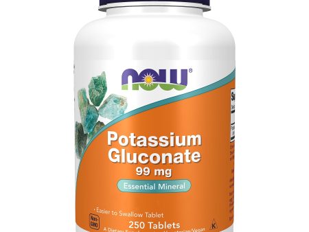 Now Foods, Gluconato de Potasio, 99mg, 250 Comprimidos veganos, Probado en Laboratorio, Sin Gluten, Sin Soja, Vegetariano, Sin OGM Embalaje Deteriorado Fashion