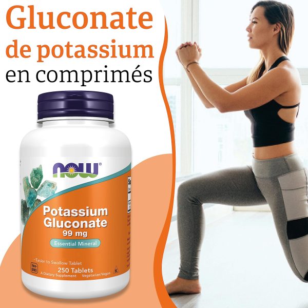 Now Foods, Gluconato de Potasio, 99mg, 250 Comprimidos veganos, Probado en Laboratorio, Sin Gluten, Sin Soja, Vegetariano, Sin OGM Embalaje Deteriorado Fashion