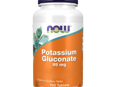 Now Foods, Gluconato de Potasio (Potassium Gluconate), 99mg, 100 Tabletas Veganas, Sin Gluten, Sin Soja, Vegetariano, No GMO Embalaje Deteriorado Online Hot Sale