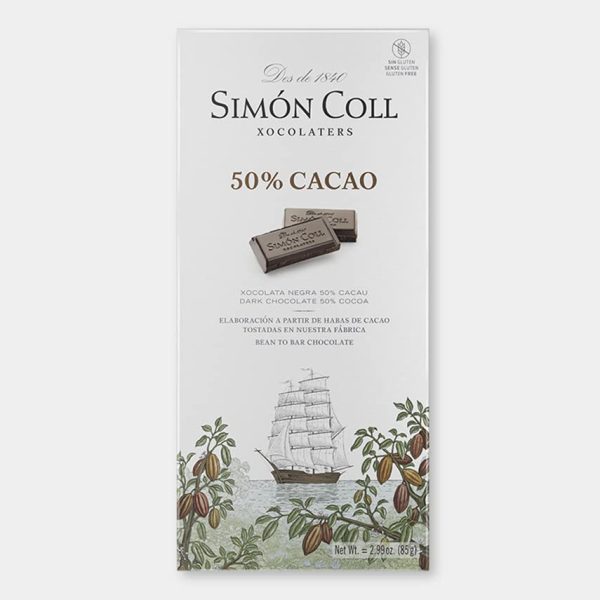 Simón Coll - Chocolate Negro 50% Cacao Gourmet (85gr) – Sin Gluten Online