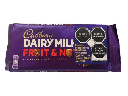 Tableta de Chocolate Cadbury Dairy Milk Fruit and Nut - 110g, 1 unidad (Cad: 24 07 2024) Supply