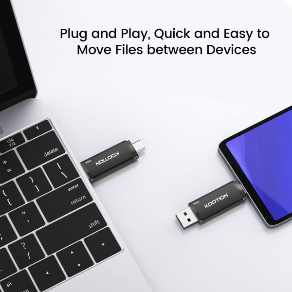 Memoria USB KOOTION de 128 GB, USB C OTG 2.0, 2 en 1, Unidad Flash Tipo C con Llavero Impermeable Embalaje Deteriorado Online